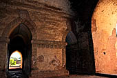 Bagan Myanmar. The long, narrow corridors with high ceiling inside Dhammayangyi temple. 